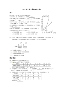 2015年上海二模溶解度汇编