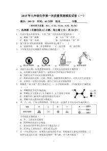 2015年九年级化学第一次质量预测模拟试卷