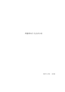 师德师风个人自评小结