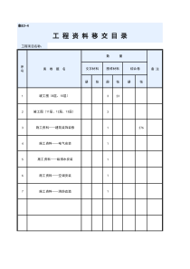 工程资料移交目录