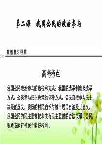2013届高考政治第一轮高效复习课件必修2第二课我国公民的政治参与.