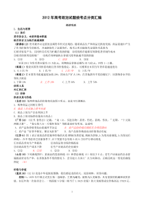 2012年高考政治试题按考点分类汇编