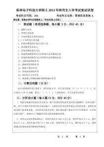 2013管理信息系统A卷