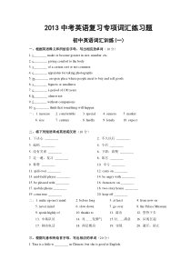 2013中考英语复习专项词汇练习题
