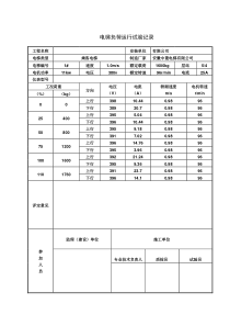 1600Kg电梯负荷运行试验记录