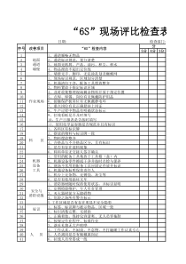 6S-检查评分表