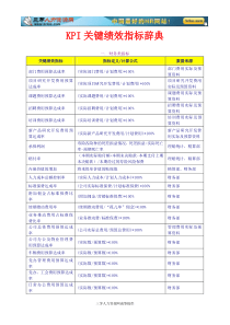 KPI关键绩效指标辞典