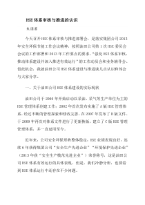 HSE体系审核与推进的认识