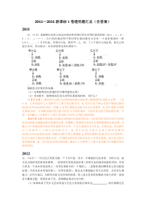 2011—2015新课标1卷遗传题汇总(含答案)