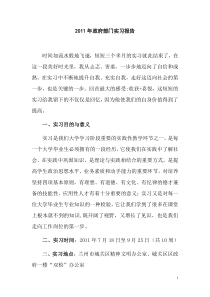 2011年政府部门实习报告