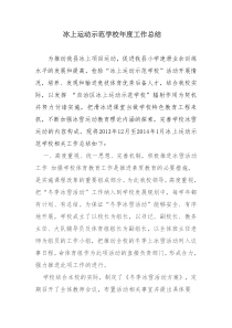 2013--2014城关小学冰上运动示范学校年度工作总结