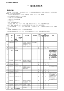 山西省医疗服务项目价格