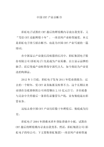 中国CRT产业诊断书