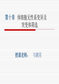 (第九章)第十章体细胞无性系变异及突变体筛选