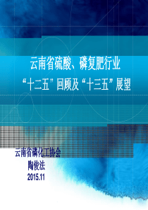 (金色字体)云南省硫酸磷复肥行业“十二五”回顾及“十三五”展望(2015年11月)