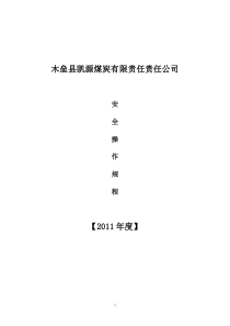 2011年度安全操作规程