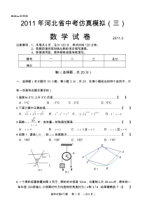 2011年河北省中考仿真模拟(三)