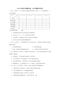 2011年生物中考真题汇编人在生物圈中的作用