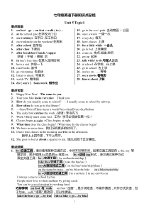 2017年仁爱英语七年级下册知识点总结打印版(A4)