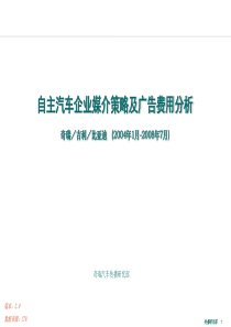 自主汽车企业媒介策略及广告费用分析