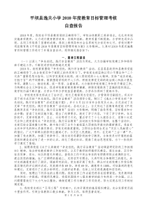 2010年度教育目标管理考核自查自评报告