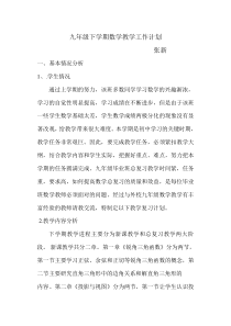 九年级下学期数学教学工作计划