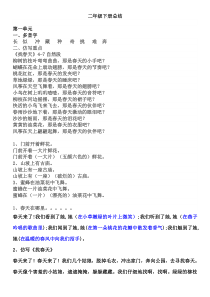 部编版语文二年级下册各单元重点知识总结