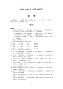 2008年高考语文试题(陕西卷)