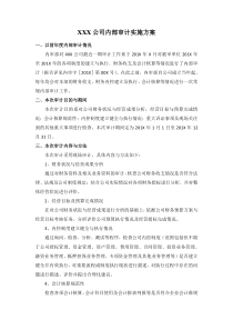 XXX公司内部审计实施方案
