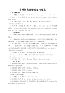 pep小学六年级毕业英语语法复习要点归纳(人教版)