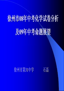 徐州市08年中考化学试卷分析