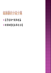 实验七、细胞器的分级分离