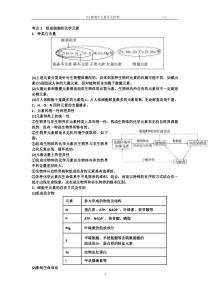 2.1组成细胞的元素及无机物知识点