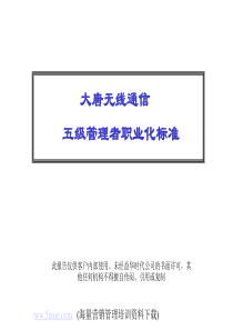 ××通信五级管理者职业化标准
