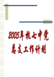 2005年杭七中党总支工作计划
