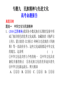 2011届高考政治二轮专题复习课件：民族精神与先进文化