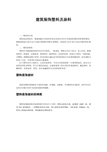 建筑装饰塑料及涂料