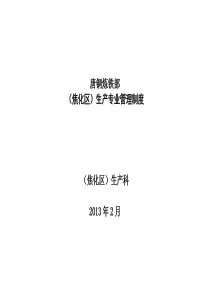 01-唐钢炼铁部(焦化区)生产专业管理制度