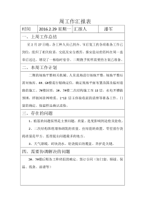 周工作汇报表
