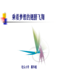 乘着梦想的翅膀飞翔