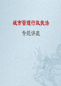 城管局局长行政执法培训班讲课