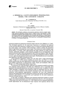 A  SPHERICAL  CAVITY-EXPANSION  PENETRATION