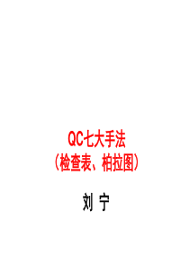 QC七大手法二(检查表、柏拉图)