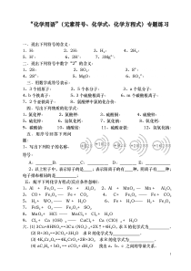 化学用语(元素符号、化学式、化学方程式)专题练习