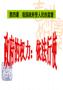 可用政府权力：依法行使