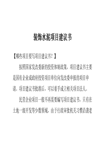 装饰水泥项目建议书