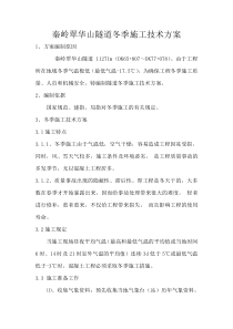 隧道冬季施工技术方案(2011)