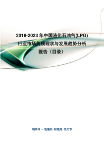 2018-2023年中国液化石油气(LPG) 行业市场规模现状与发展趋势分析报告