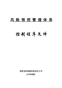 2可印刷煤矿安全风险预控管理体系-程序手册