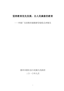 申报广东省教育强镇督导验收自评报告